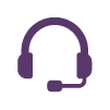 Icon of a headset with microphone attached