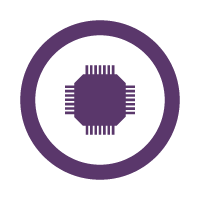 Microchip inside purple circle