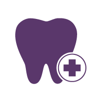 Tooth with medical cross symbolizing dental health